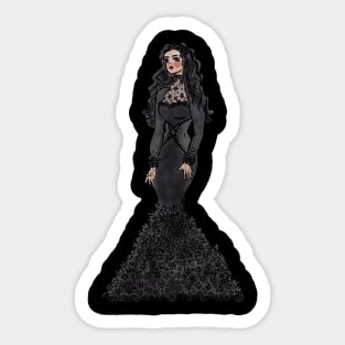 Wednesday Addams Goes to the Ball Sticker